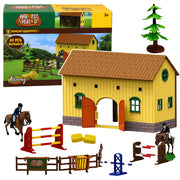 Set Farm Horse Stables Horse Jumping Hills Figures Accessories 69 pcs.