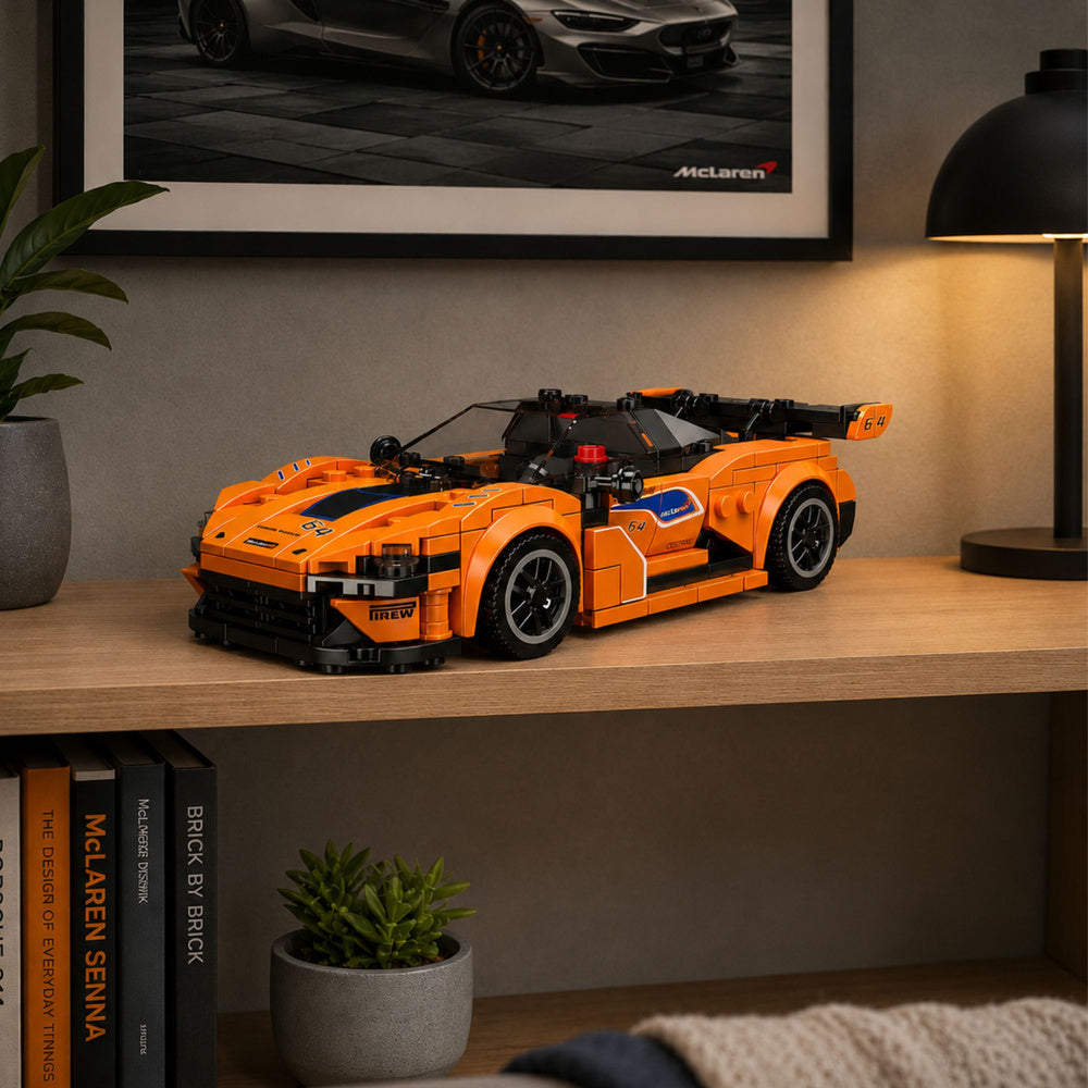 Construction Bricks Sports Car Orange Display Case 423 pcs.