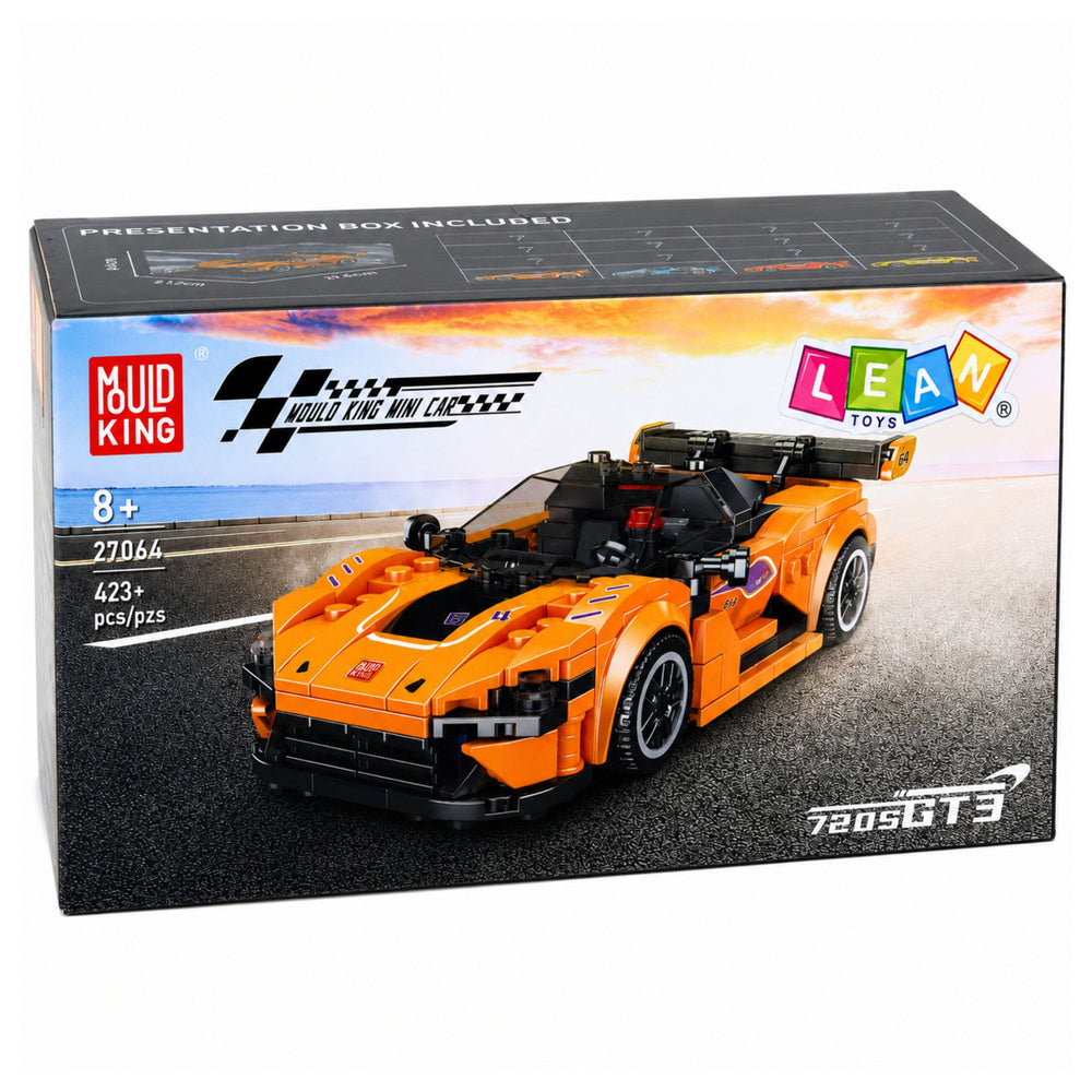 Construction Bricks Sports Car Orange Display Case 423 pcs.