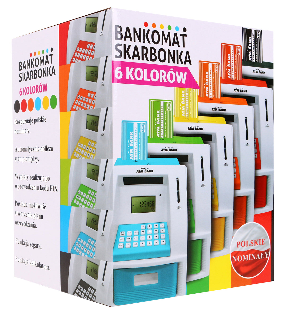 Kasica prasica u obliku bankomata s karticom za bankomat i PIN bravom - Crveni