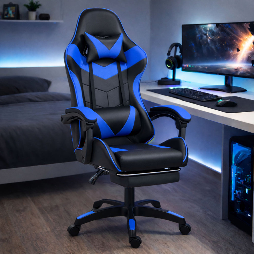 Gaming stolica sa osloncem za noge LE TOY - plava