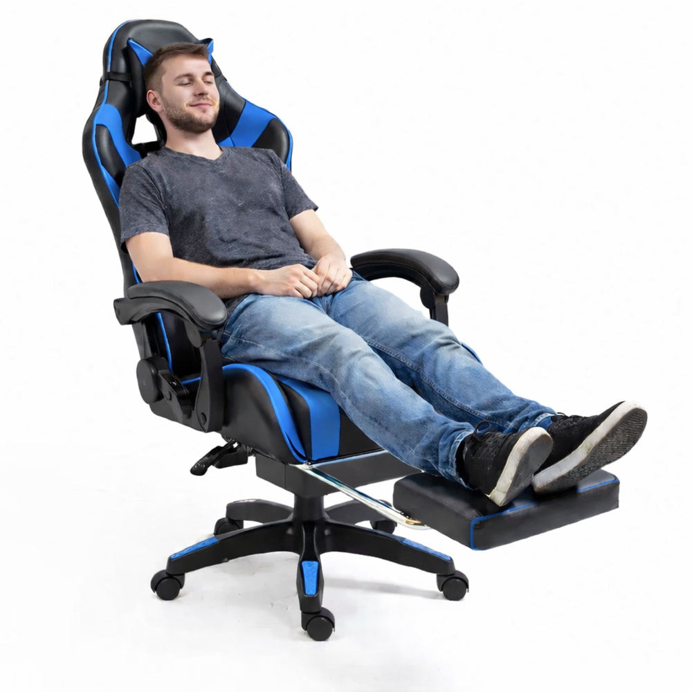 Gaming stolica sa osloncem za noge LE TOY - plava