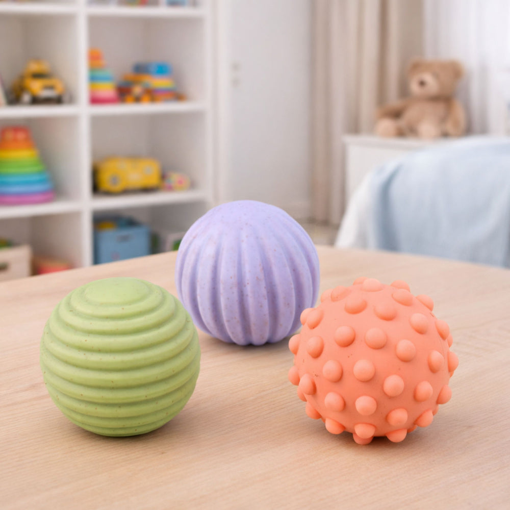 Set of Sensory Balls for Babies Pastel 3 pcs 6 cm