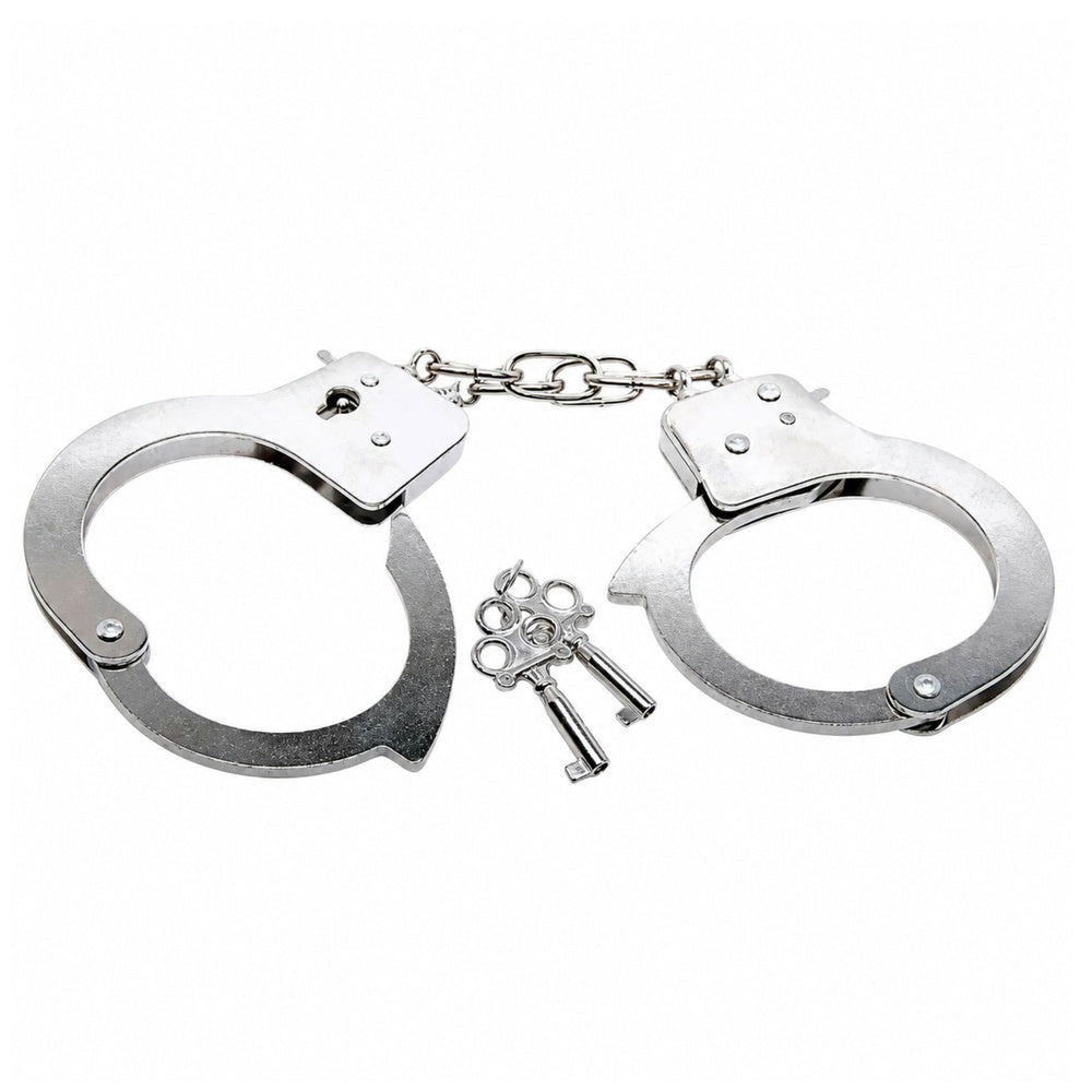 Handcuffs for a Little Policeman, Metal, with Keys, for Children, Silver