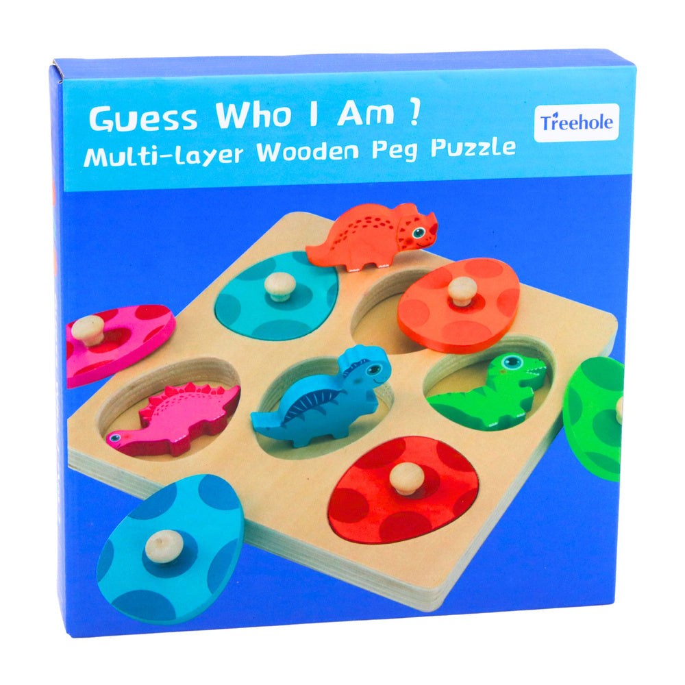 Wooden Puzzle Dinosaurs in Eggs Educational Memory Game