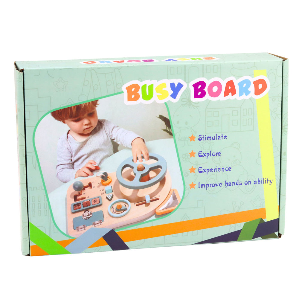 Wooden Manipulation Board Sensory Steering Wheel Switch Lever