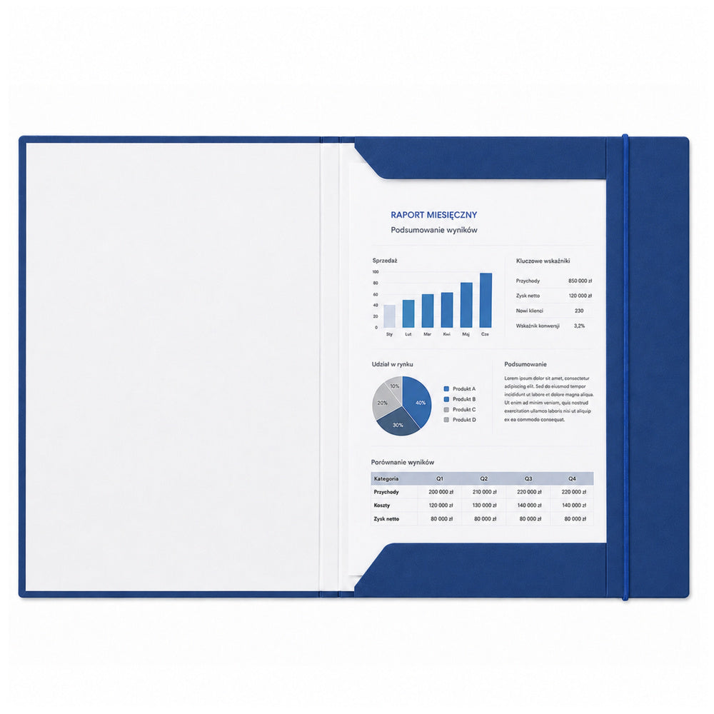 Cardboard Folder with Elastic Band, Lacquered, A4, 300 g/m2, Blue
