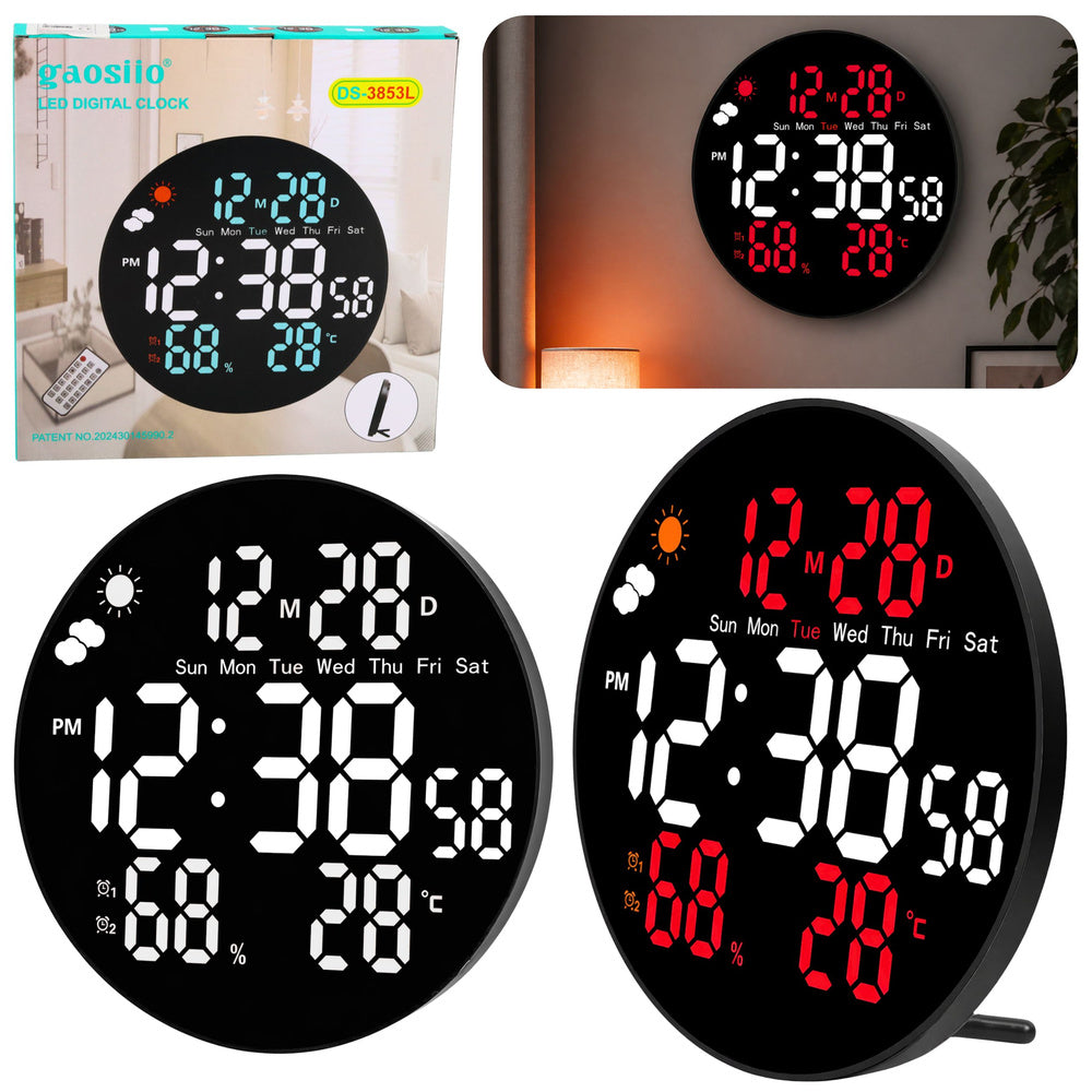 Digitalni zidni sat sa LED zaslonom i daljinskim upravljačem - 25 cm