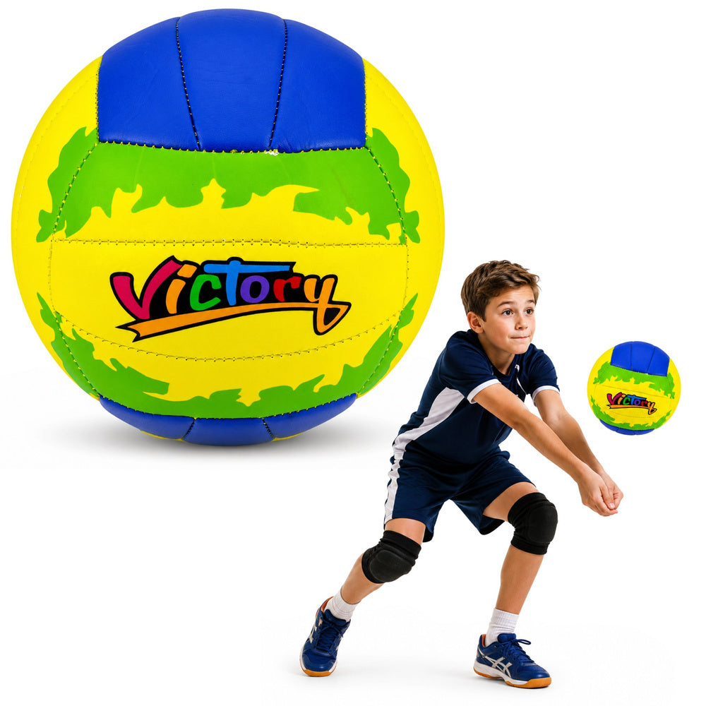 Lopta za odbojku 22cm, veličina 5 - žuto/plava