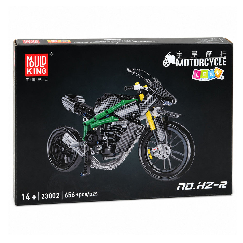 Kockice za slaganje trkaćeg motora Racing sa 656 elemenata - crno/zeleni