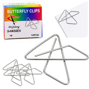 Metal Butterfly Cross Clips for Office Documents 64 mm 12 pcs.