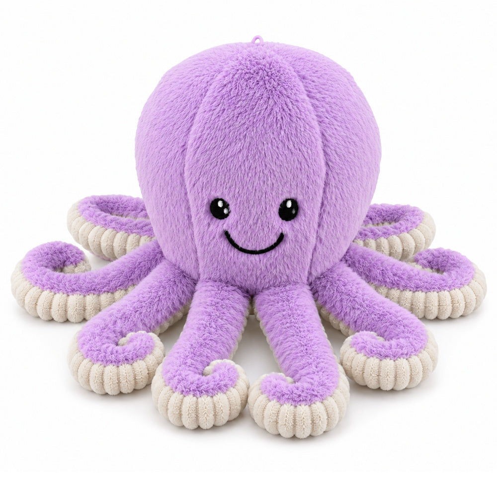 Plush Octopus Plush Toy Cuddly Toy with Elastic Tentacles Purple 50 cm