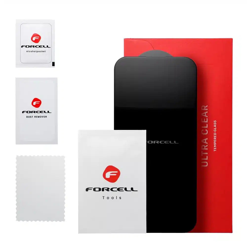 Kaljeno staklo Forcell Ultra Clear Glass za iPhone 16 Pro – crno