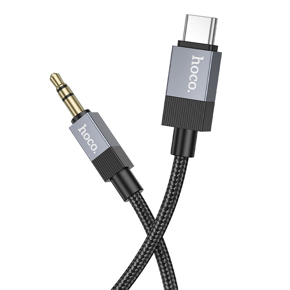Audio AUX kabel Jack 3.5 mm (muški) na USB C (muški) Hoco 1 m UPA32B crni