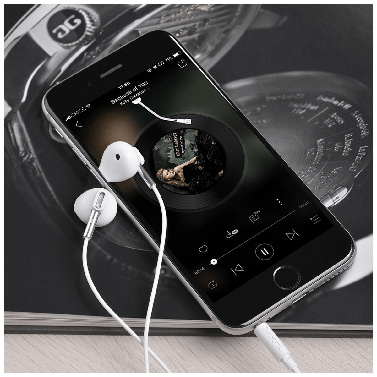 hoco. Slušalice sa mikrofonom, 3.5 mm,dužina kabela 1.2 met,bijela - M55 Memory sound White