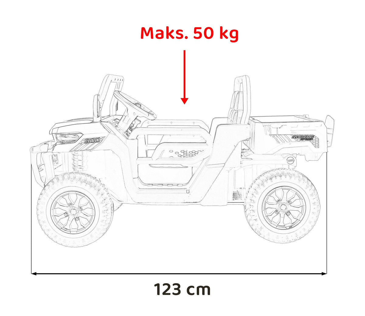Auto na akumulator Pick-up Speed 900 4x4 - DVOSJED - Zeleni