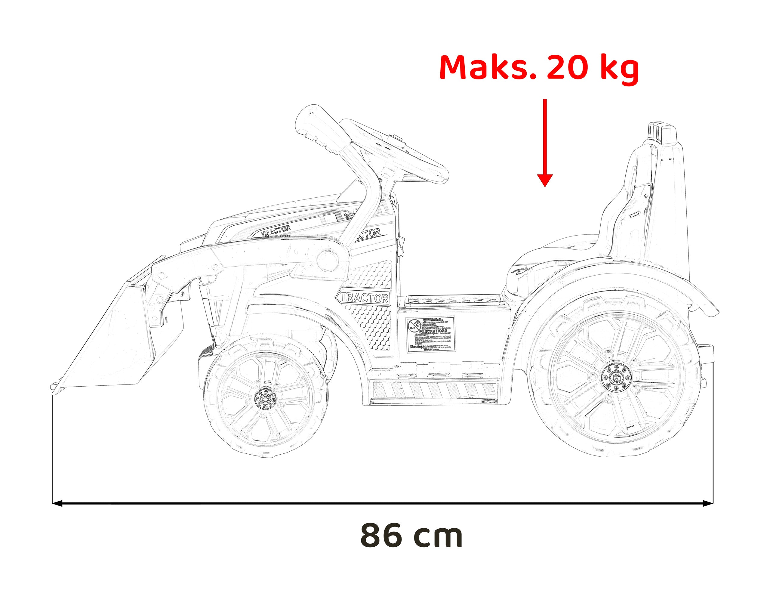 Traktor na akumulator G320 - žuti