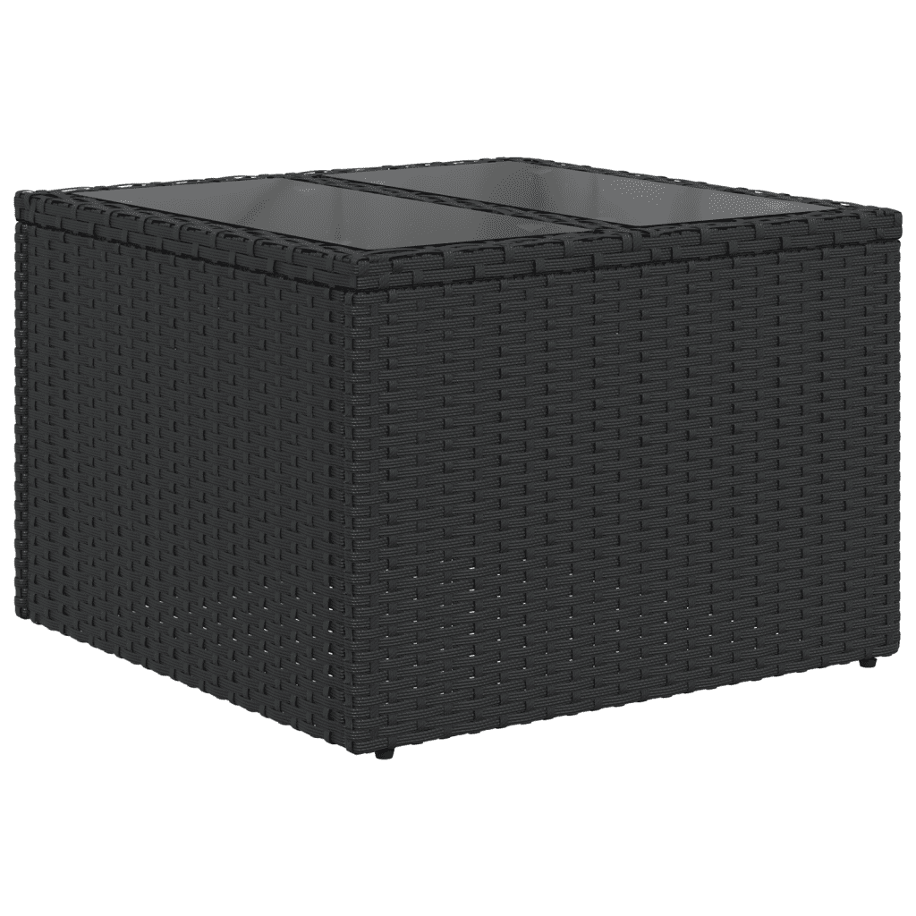 6-dijelni set vrtnih sofa s jastucima crni od poliratana Crna