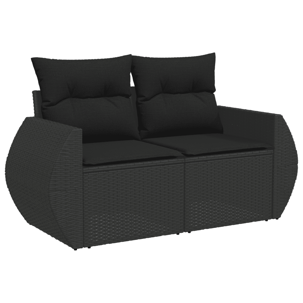 7-dijelni set vrtnih sofa od poliratana s jastucima crni Crna 70 x 62.5 x 69 cm
