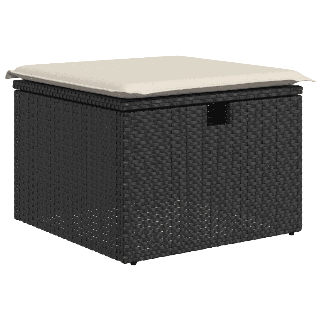 8-dijelni set vrtnih sofa od poliratana s jastucima crni Crna 70 x 62.5 x 69 cm