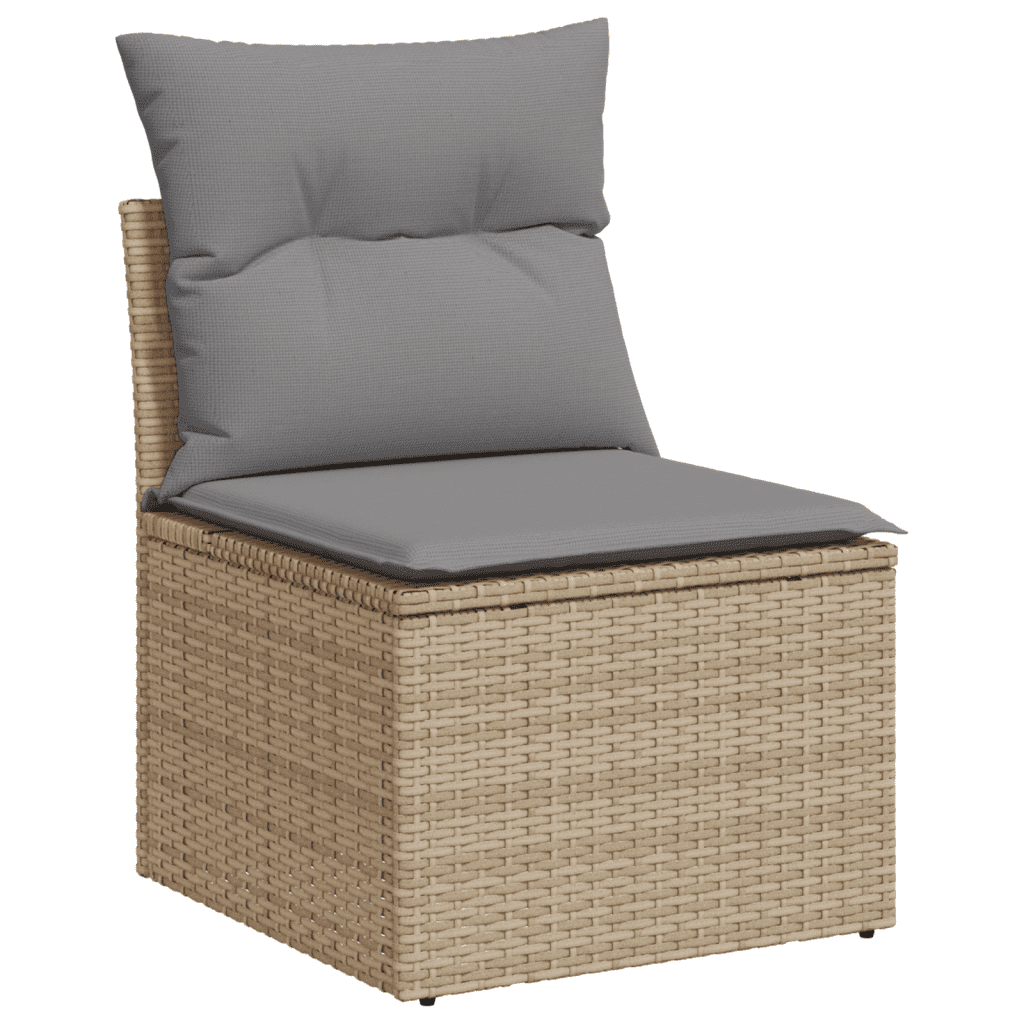 6-dijelni set vrtnih sofa s jastucima bež od poliratana 65.5 x 62 x 69 cm