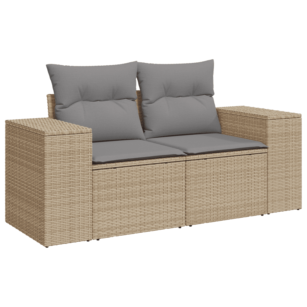 5-dijelni vrtni set sofa s jastucima bež od poliratana 83 x 62 x 69 cm