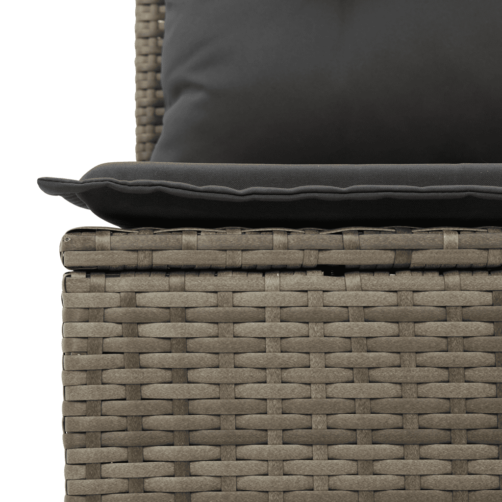 10-dijelni set vrtnih sofa od poliratana s jastucima sivi Siva 100 x 55 x 73 cm