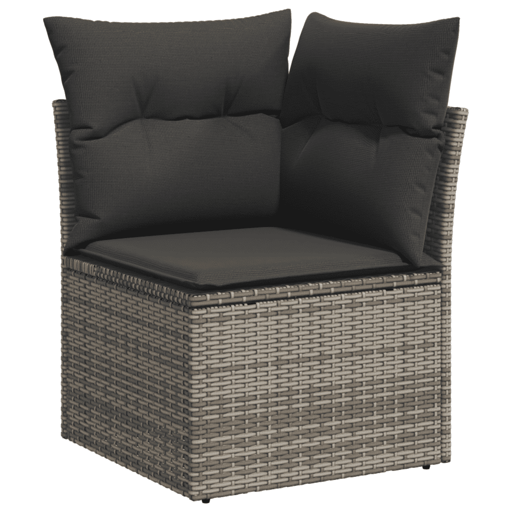 10-dijelni set vrtnih sofa od poliratana s jastucima sivi Siva 100 x 55 x 73 cm