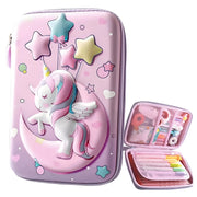 3D školski peradnjak s jednorogom - Ljubičasta KP37076