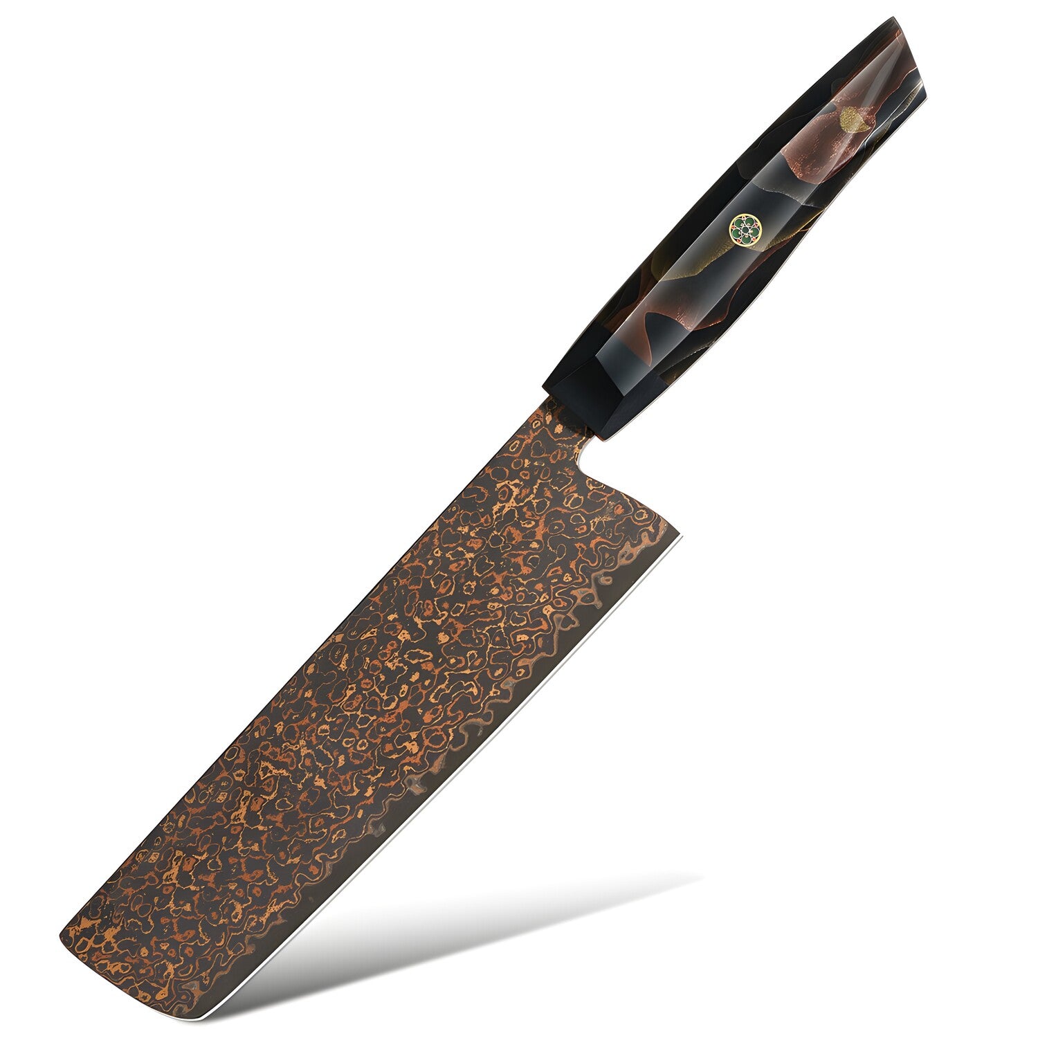 Damaskasti kuhinjski nož KU-37388 - Nakiri / Crna / Smeđa KP37388