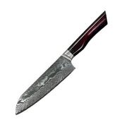 Damaskasti kuhinjski nož YO-37404 - Santoku / Crvena / Plava KP37404