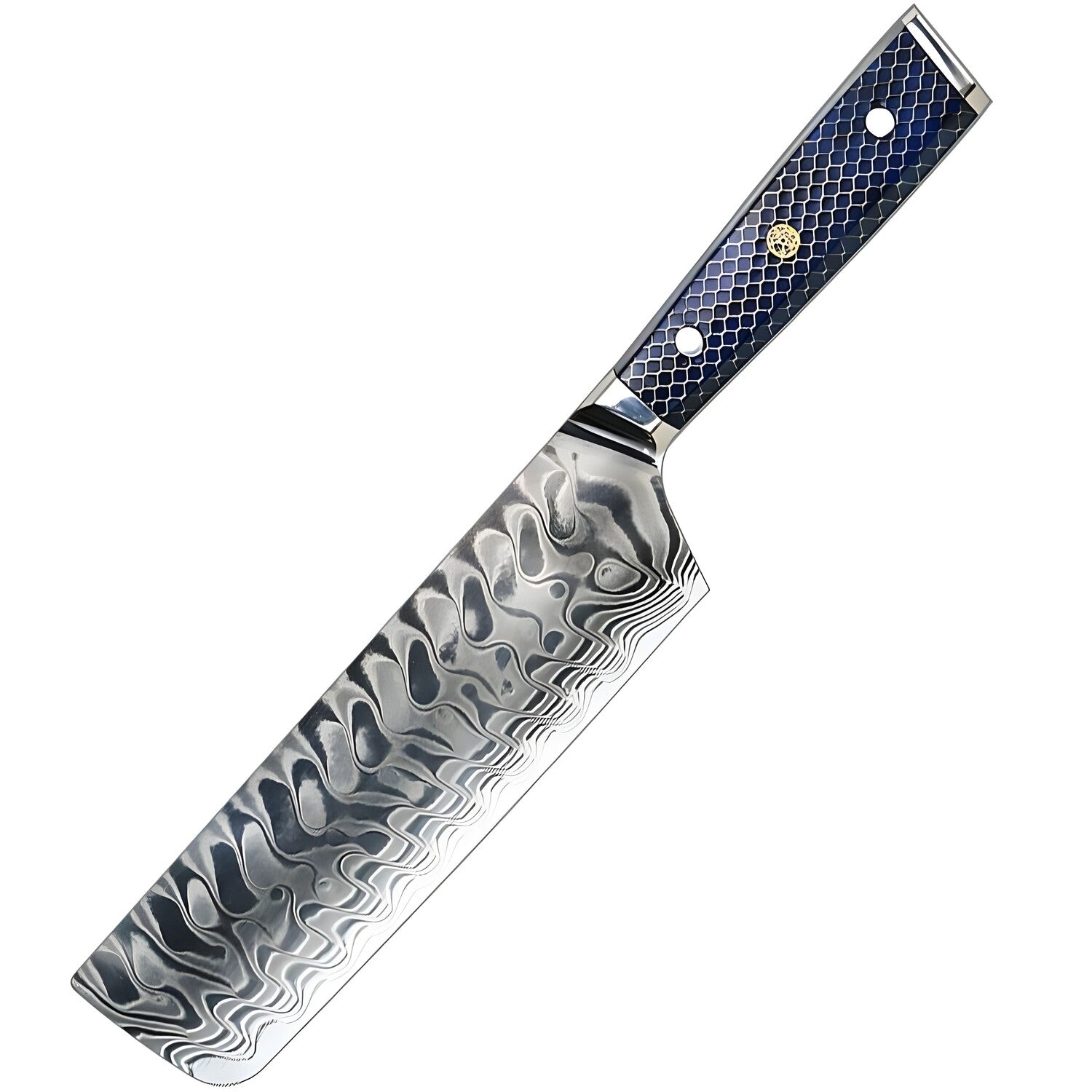 Damaskasti kuhinjski nož YU-37417 - Nakiri / Plava KP37417