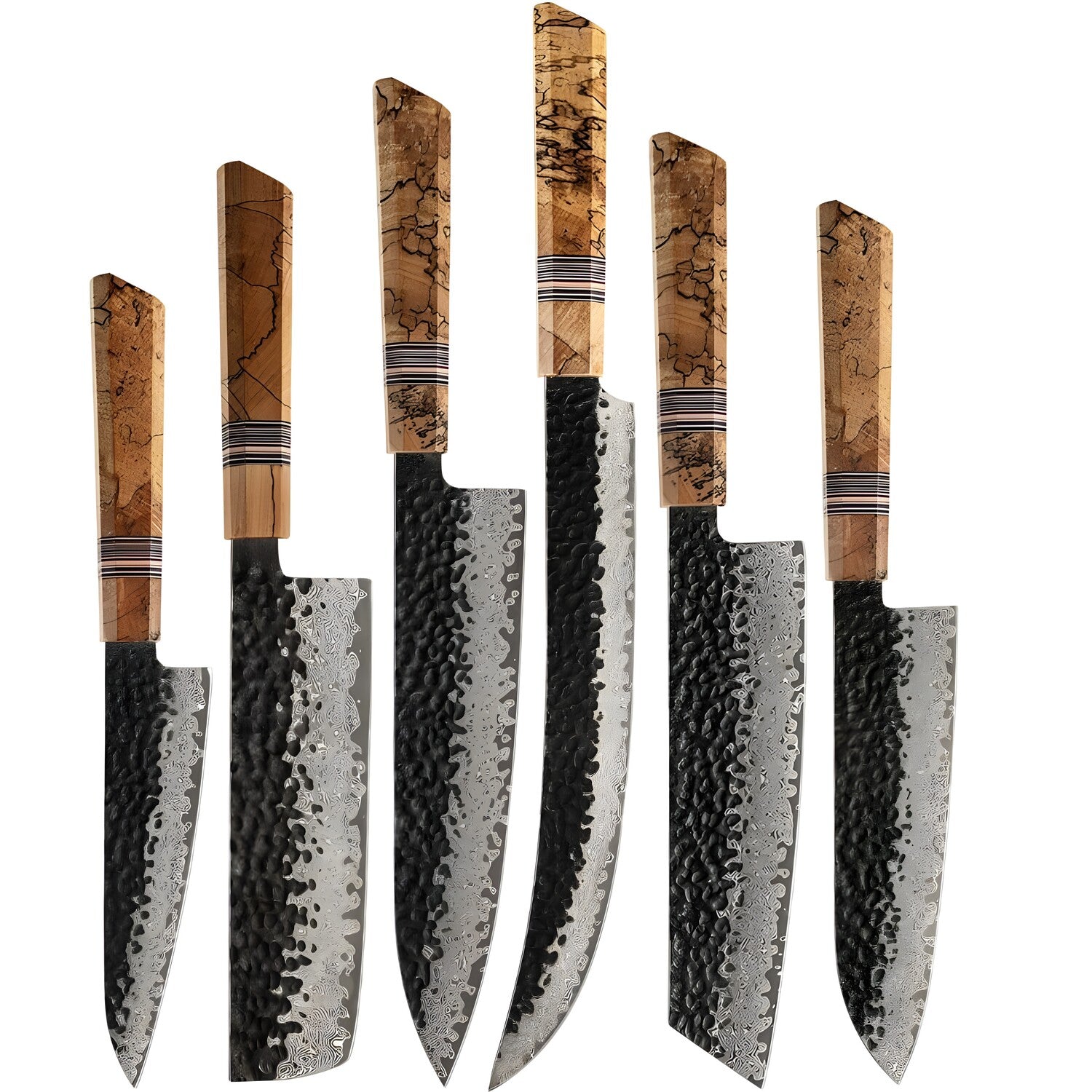 Set damaškovih kuhinjskih noževa ZE-37435 – Smeđa KP37435