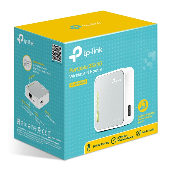 TP-Link TL-MR3020 bežični usmjerivač Brzi Ethernet Jednofrekvencijski (2,4 GHz) 4G Srebro, Bijelo