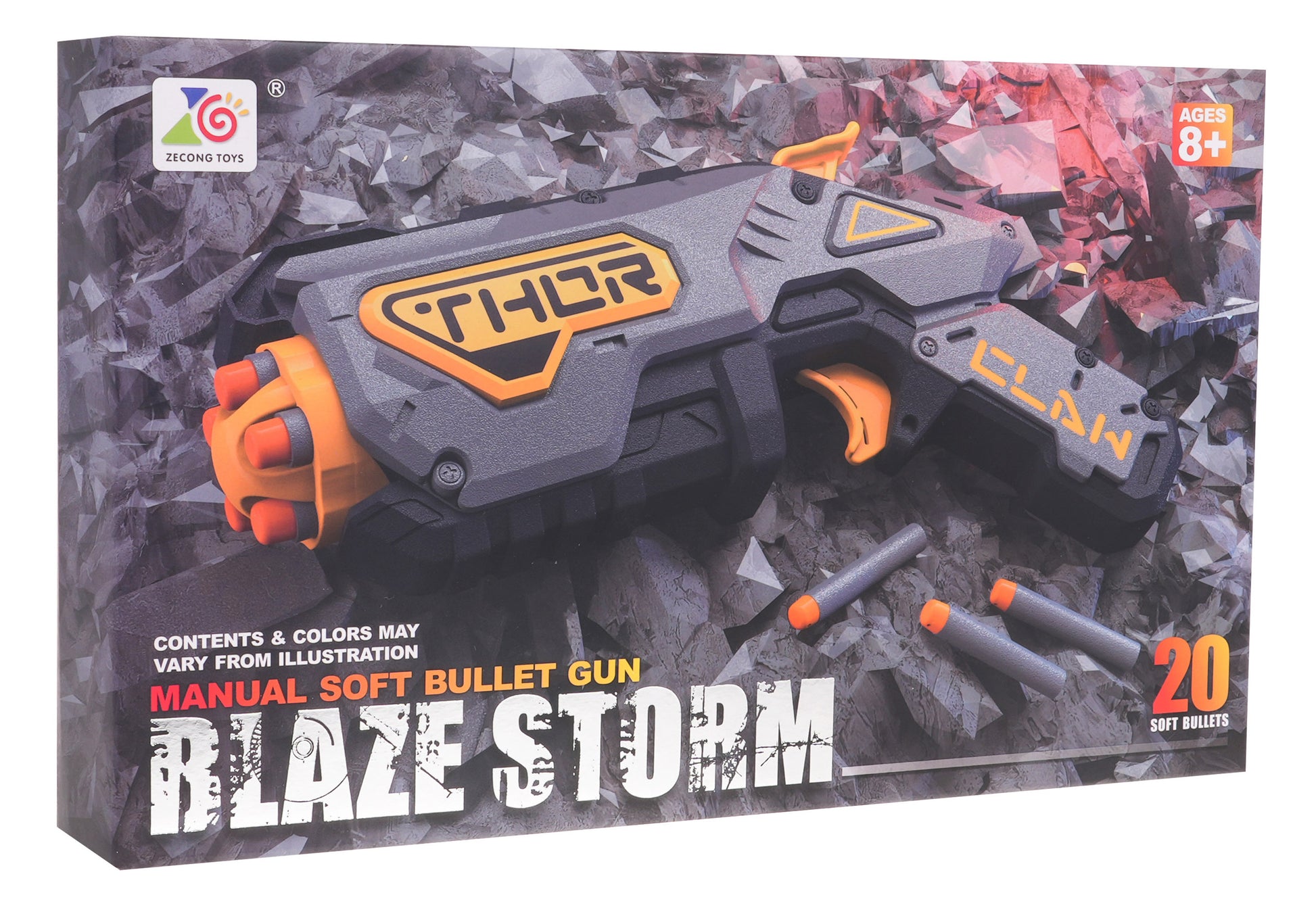 Kratki ručni pištolj za igru Blaze Storm - sivi
