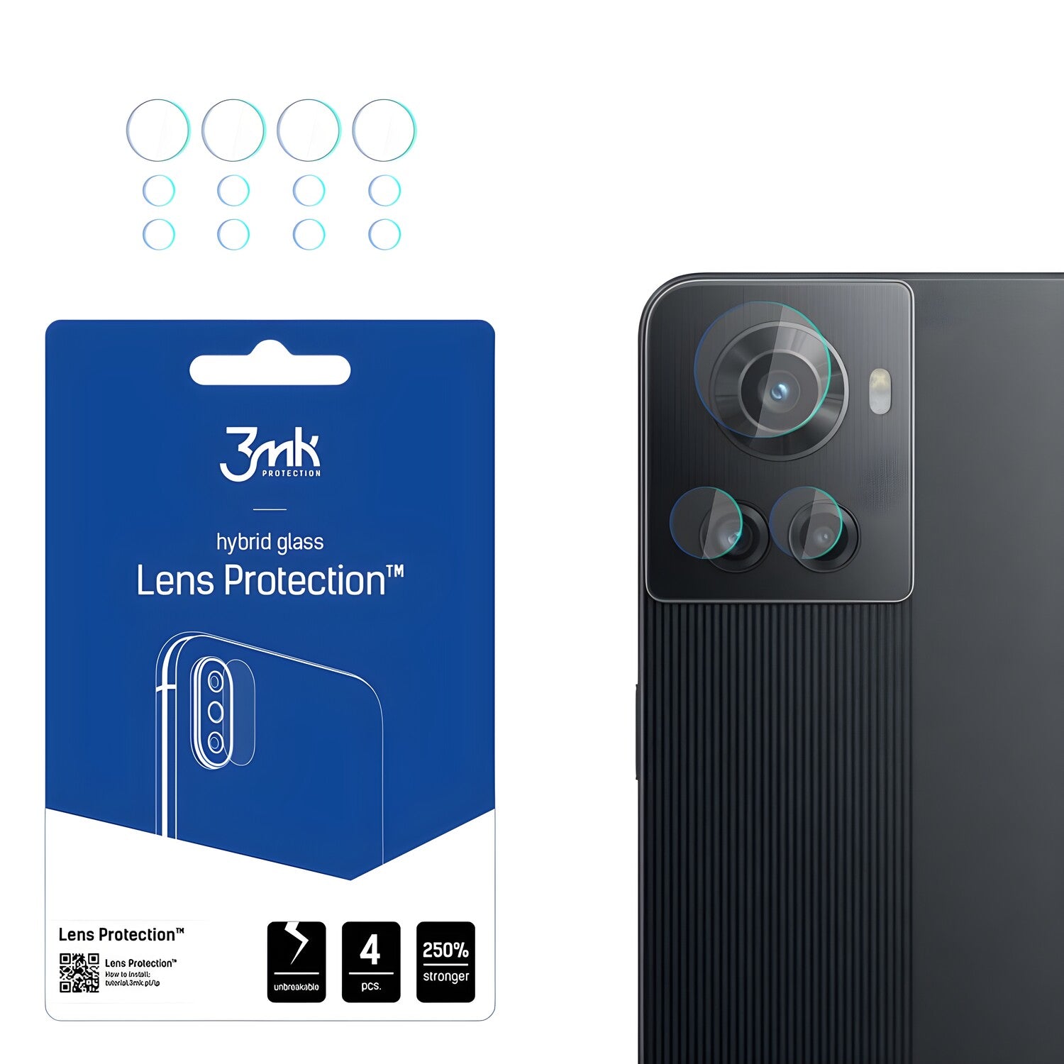 4x Staklo za kameru 3mk za OnePlus 10R - Prozirna KP20526