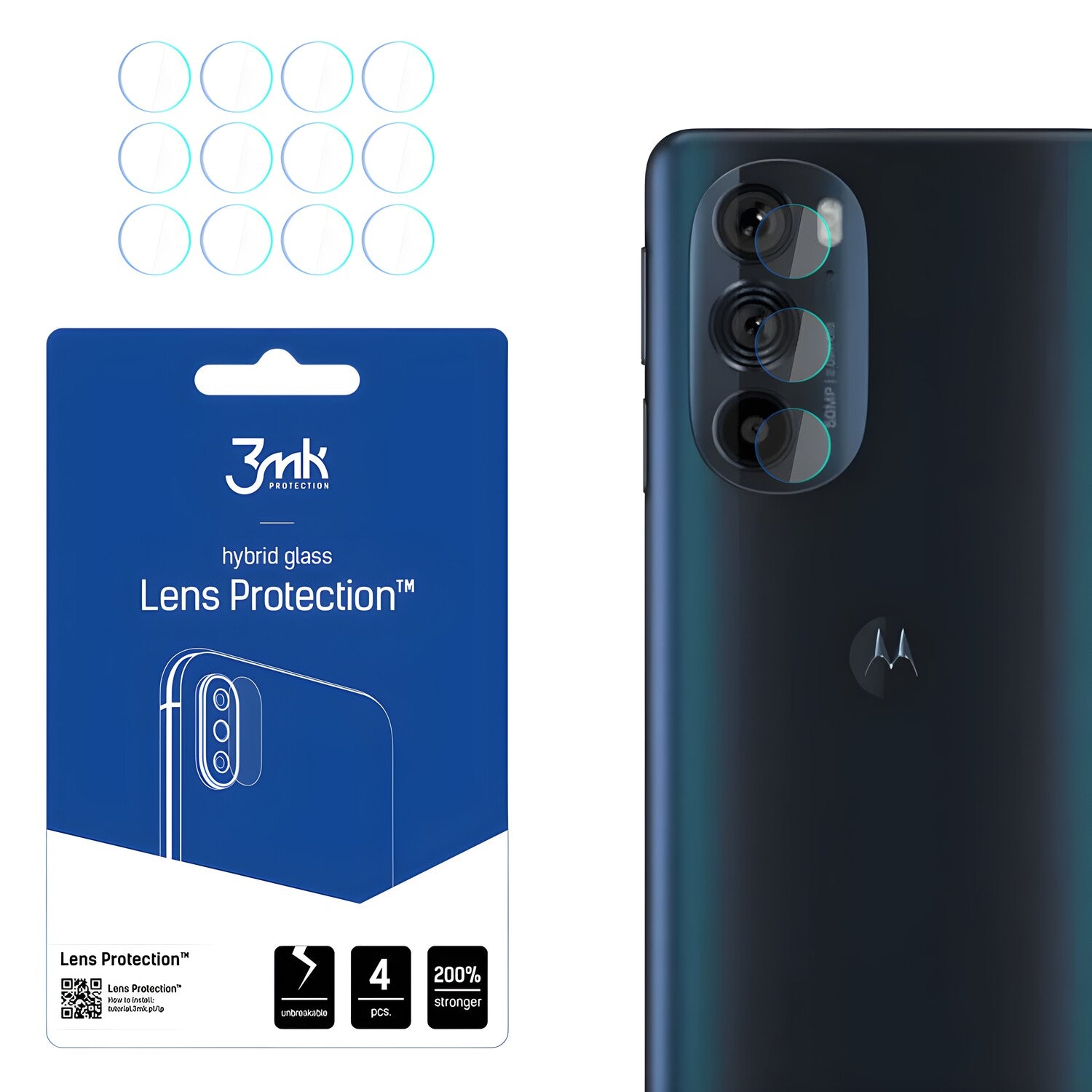 4x Staklo za kameru 3mk za Motorola Edge 30 Pro - Prozirna KP20547