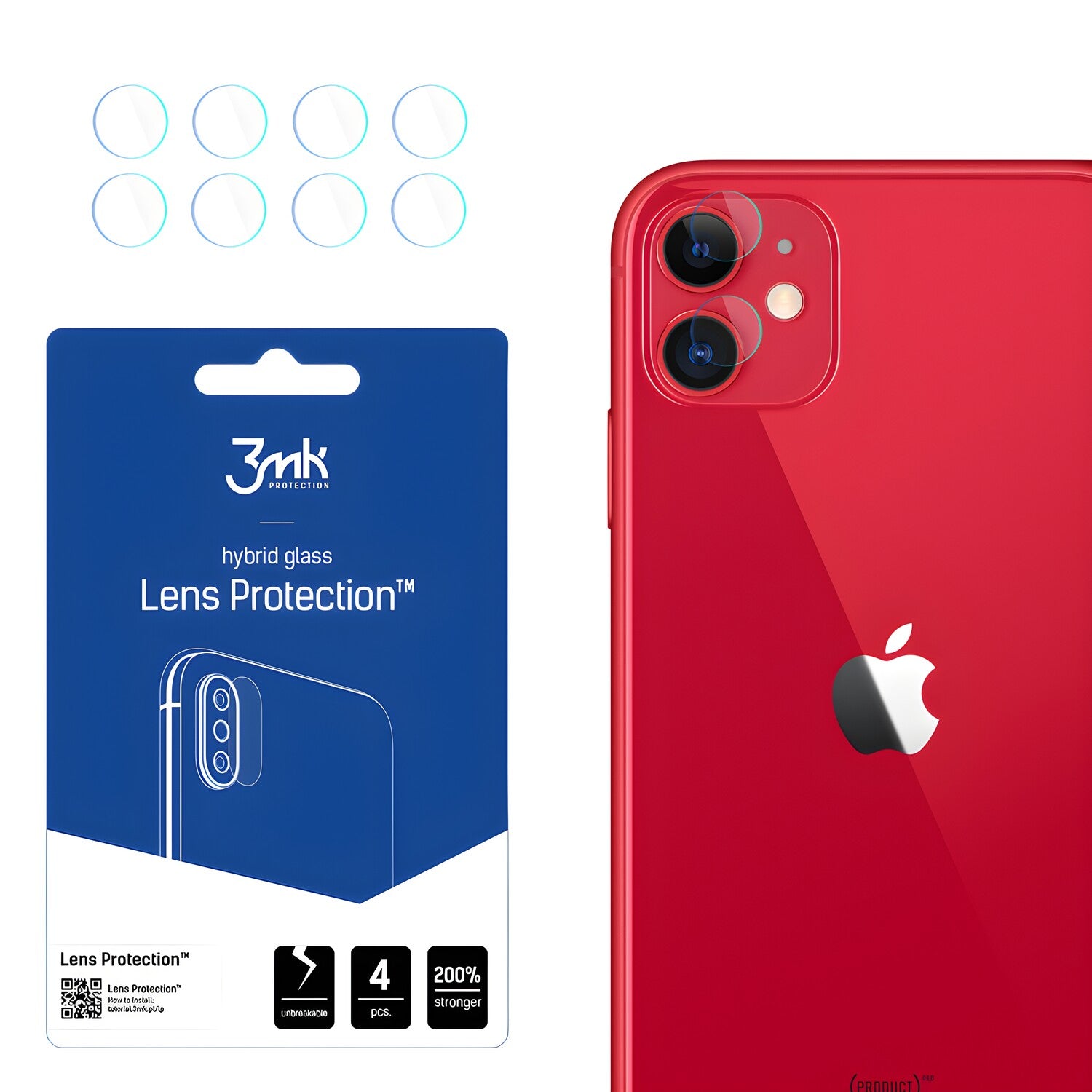 4x Staklo za kameru 3mk za Apple iPhone 11 - Prozirna KP20924