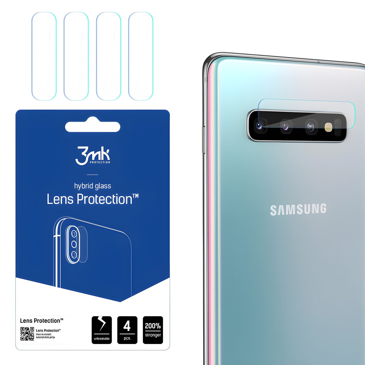 4x Staklo za kameru 3mk za Samsung Galaxy S10 - Prozirna KP20927