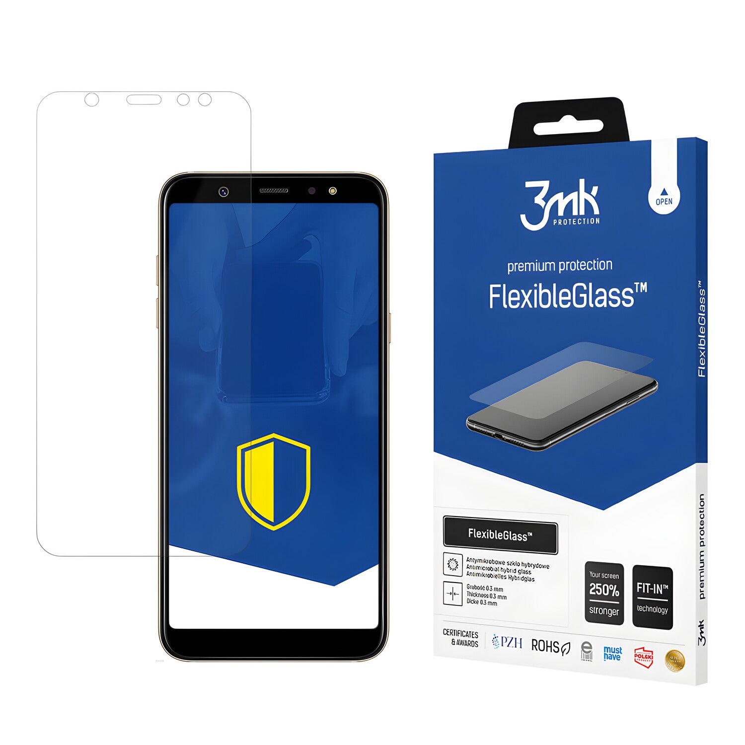 Zaštitno hibridno staklo 3mk FlexibleGlass za Samsung Galaxy A6 Plus 2018 - Prozirna KP20959