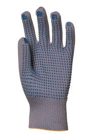 Rukavica nylon, siva, s PVC granulama