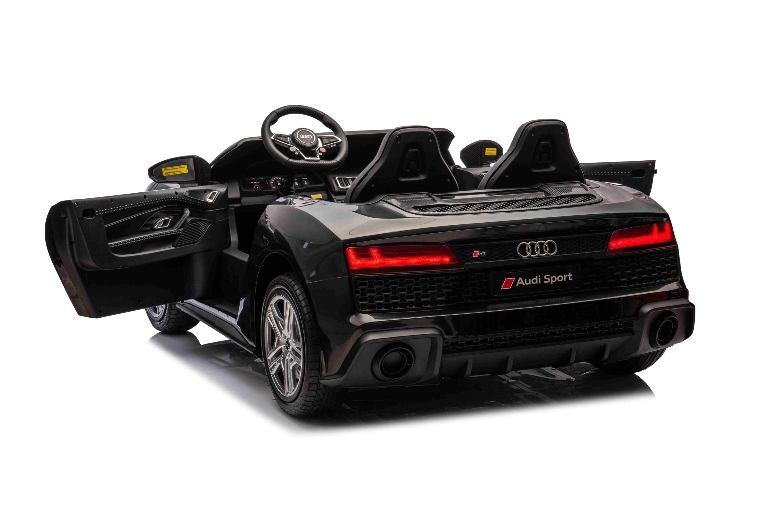 Licencirani auto na akumulator Audi R8 Spyder LIFT - dvosjed - crni