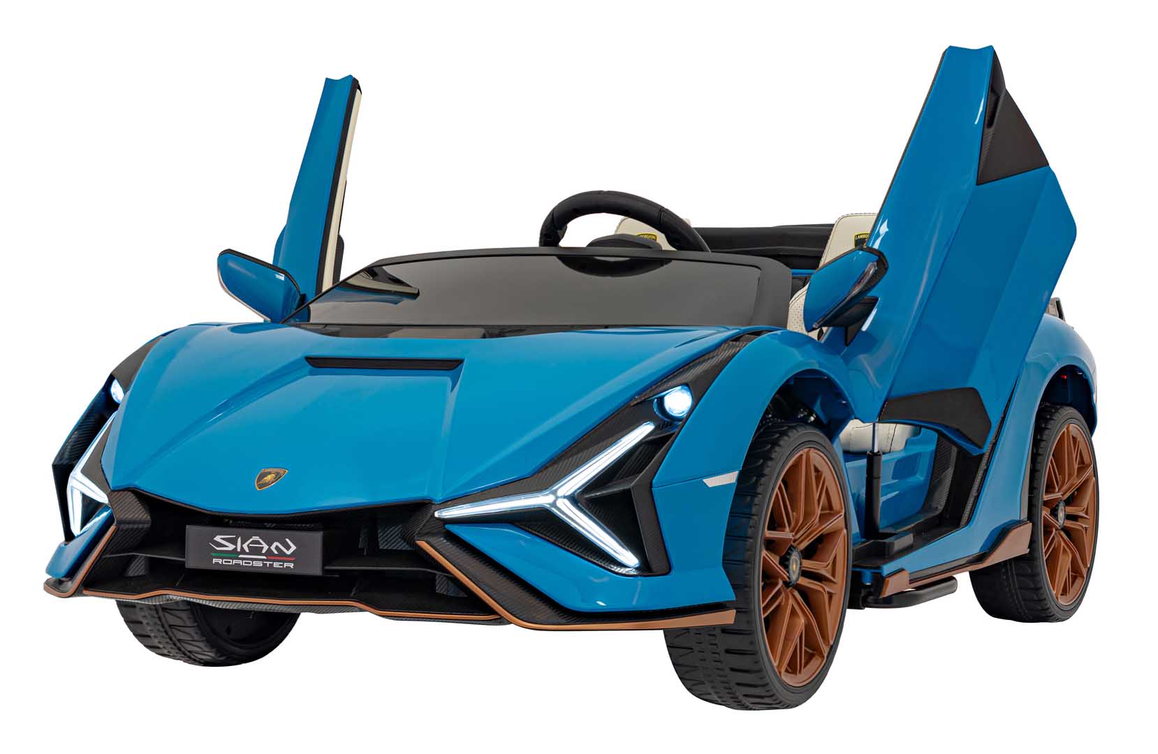 Licencirani auto na akumumulator Lamborghini SIAN 4x100W - dvosjed - plavi