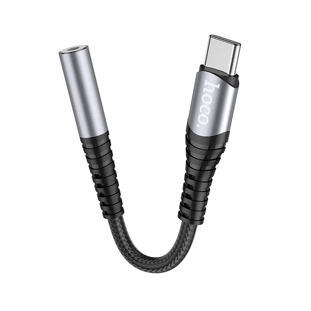 Hoco LS33 AUX priključak 3,5 mm na USB C adapter sivi