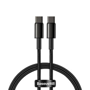 BASEUS kabel Type C do Type C PD100W Power Delivery Tungsten Gold Fast Charging CATWJ-01 1 metar crni