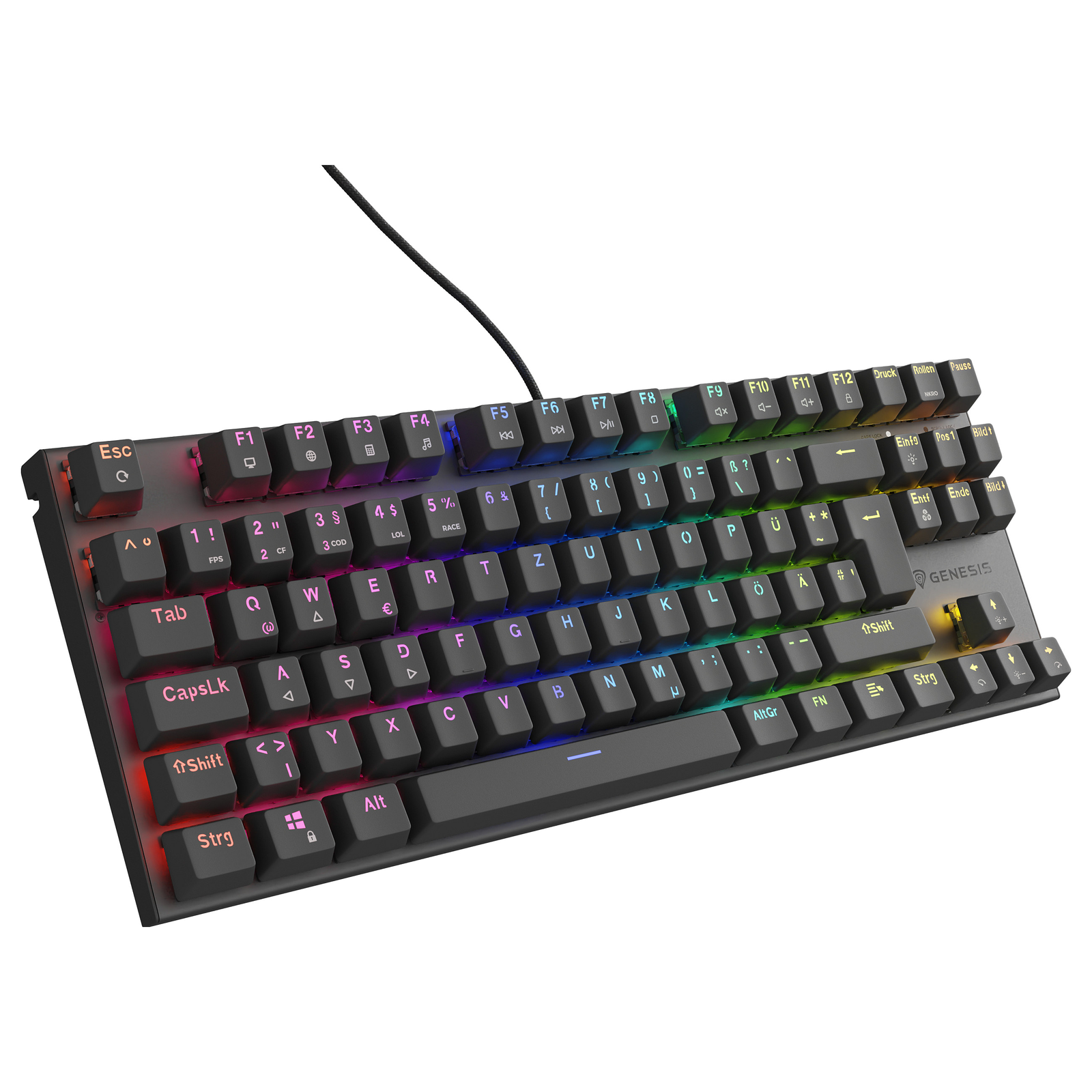 GENESIS Thor 303 TKL tipkovnica Igranje USB QWERTZ Njemački Crno