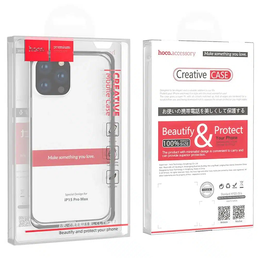 HOCO Light serija TPU maska za IPHONE 15 PRO MAX prozirna