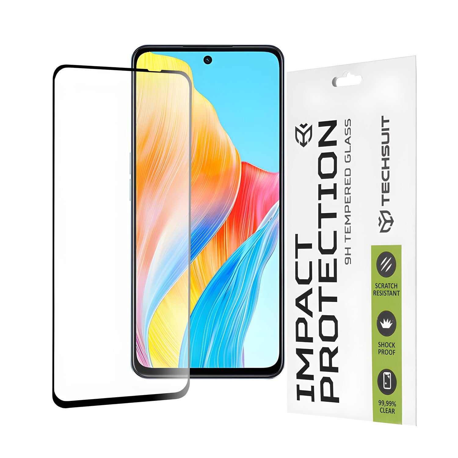 Techsuit 111D celoplošno zaštitno staklo za Oppo A98 5G - Crna KP28072