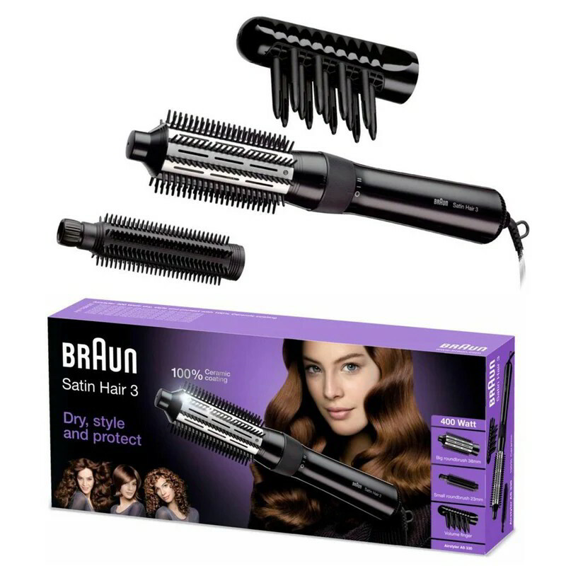 Braun AS330 Četka s vrućim zrakom Toplo Crno 400 W 2 m