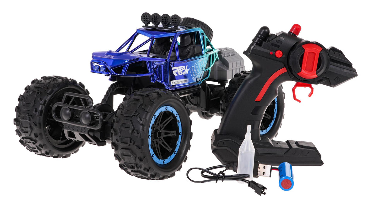 Buggy na daljinsko upravljanje REAL ROCK sa dimnim efektima - plavi